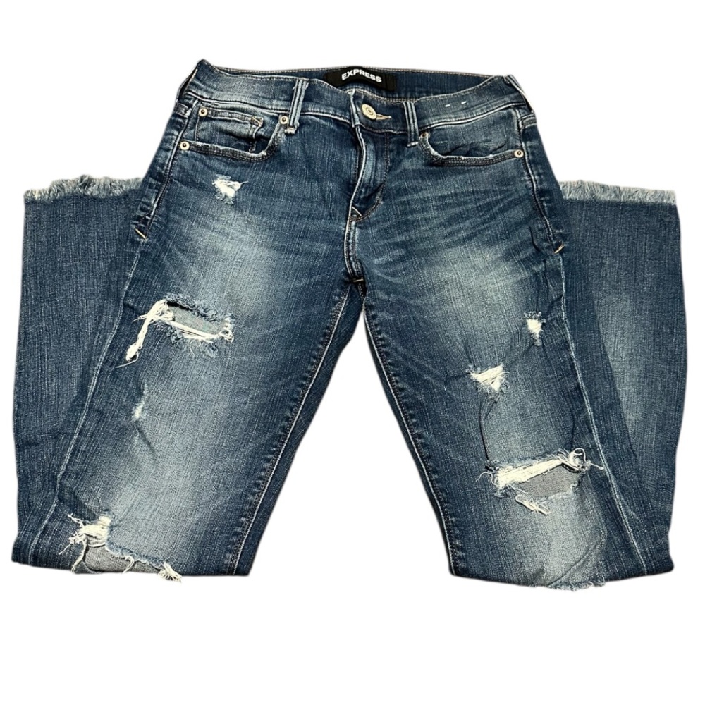 ExpressDistressed Blue Denim Jeans